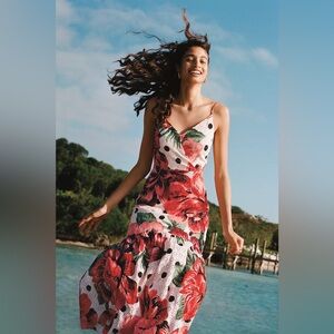 Anthropologie Farm Rio Riviera Eyelet Floral Maxi Sundress size 10